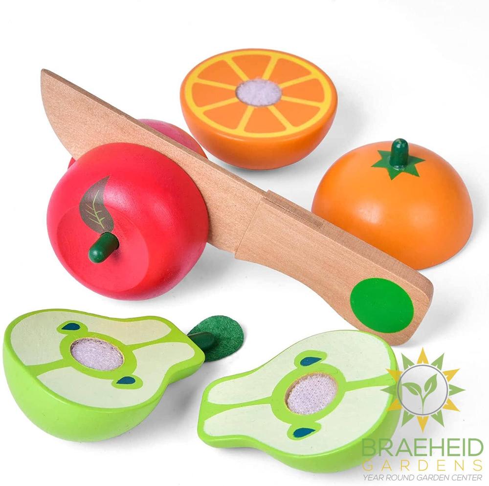11 Pcs Wooden Pretend-Play Fruit Cutting Set for Kid Toys