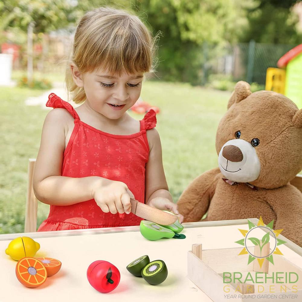 11 Pcs Wooden Pretend-Play Fruit Cutting Set for Kid Toys