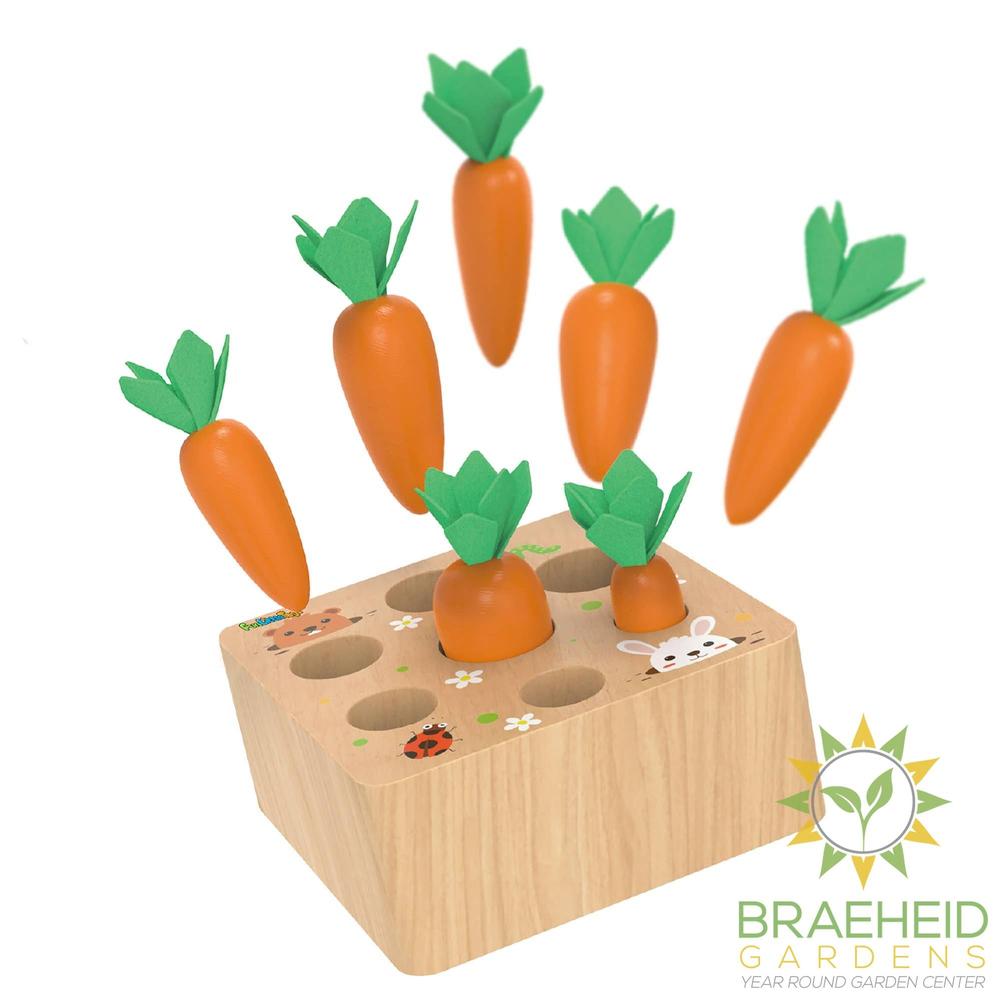 Educational Wooden Toys Carrots Harvest Shape Size Sorting