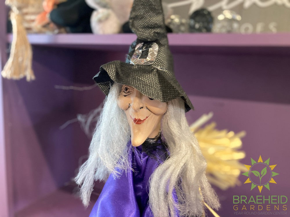 Flying Halloween Witch Figurines