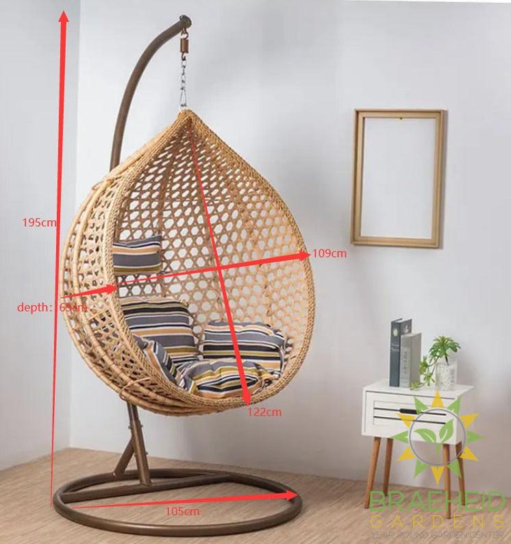 ARDYNAMIC AMARA EGG SWING CHAIR LIGHT BROWN