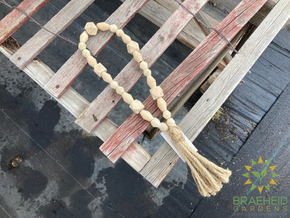 Wood Beaded Garland with Tassel