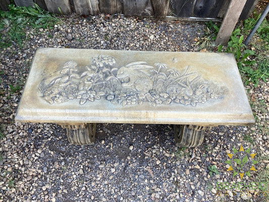 Rabbit Bench Scroll Legs Garden Ornament - NO SHIP -