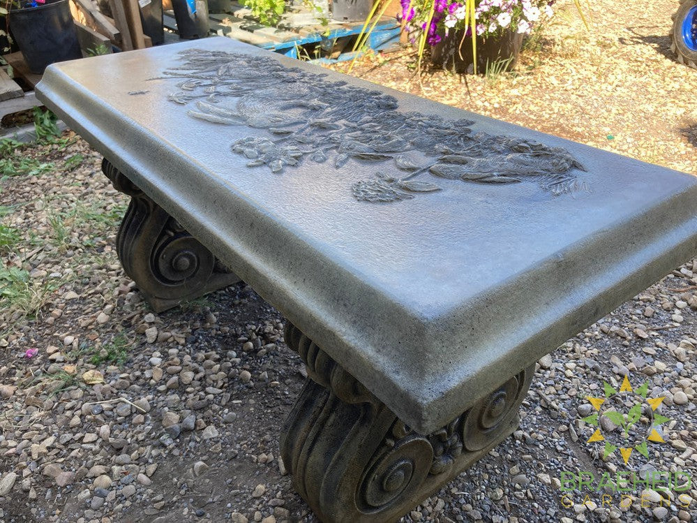 Rabbit Bench Scroll Legs Garden Ornament - NO SHIP -