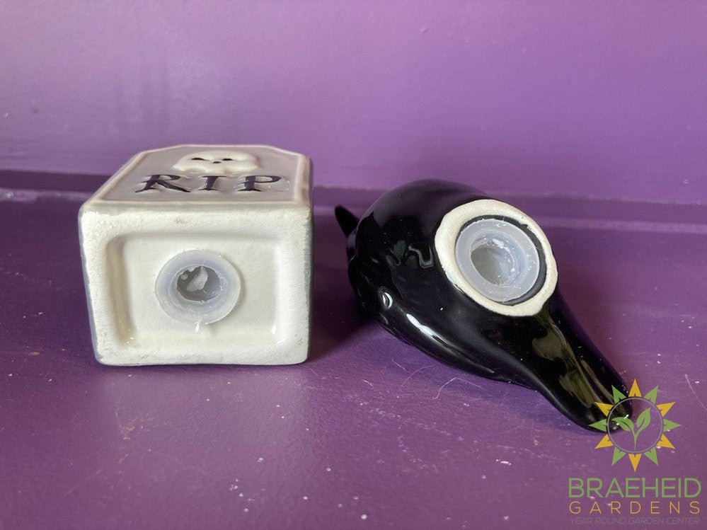 Spooky Stackers - Crow and Gravestone Salt & Pepper Shakers