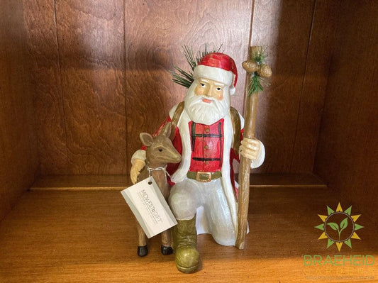 Carved Woodland Santa Figurines
