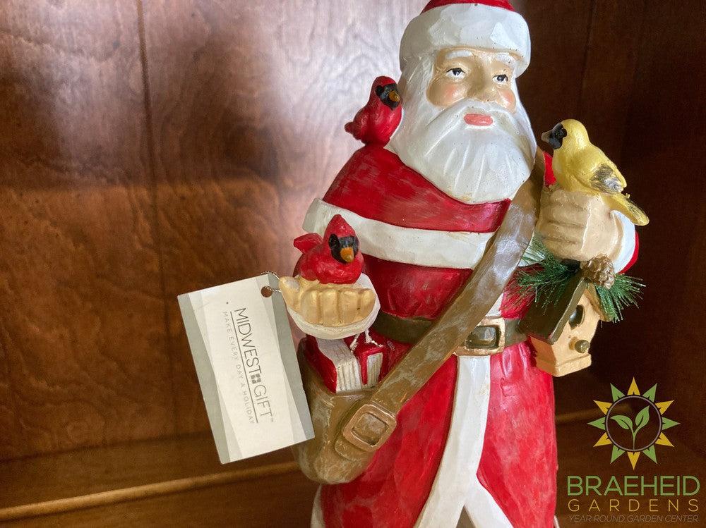 Carved Woodland Santa Figurines