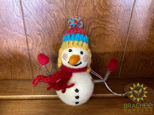 Wool Santa & Snowman Ornaments