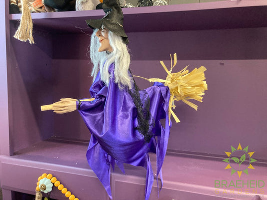 Flying Halloween Witch Figurines