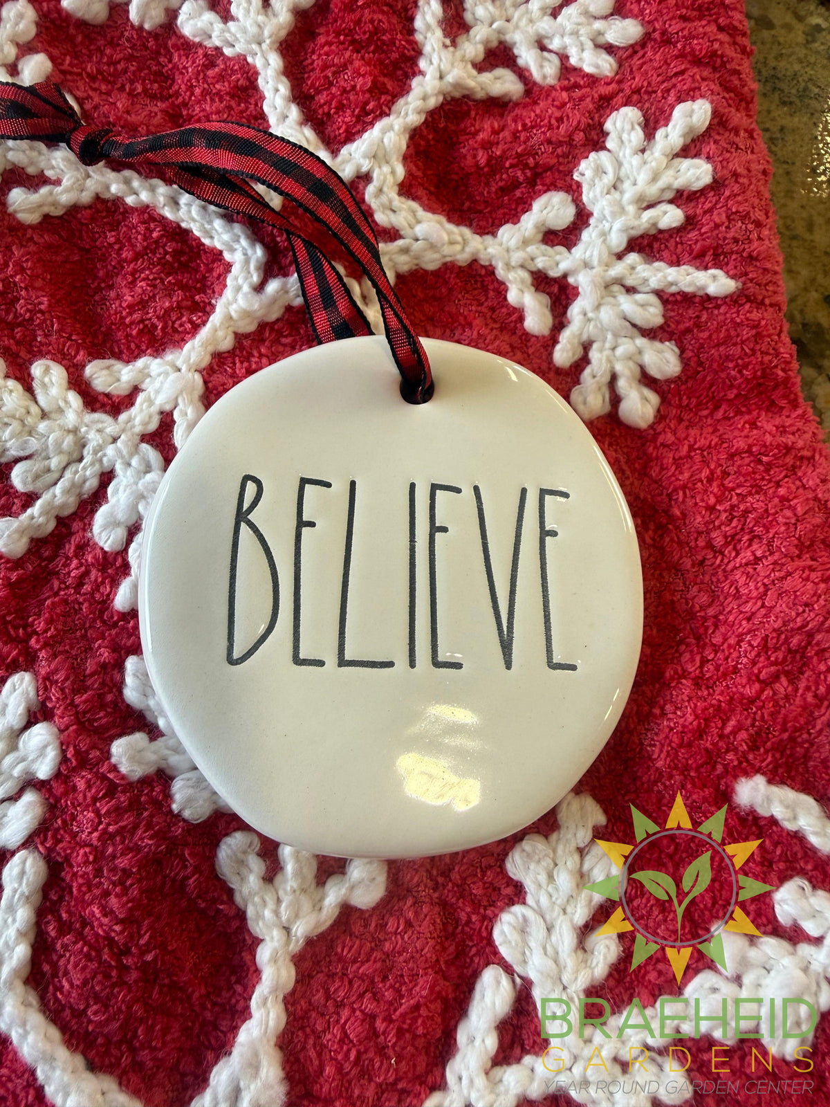 Rae Dunn Christmas Ornament - BELIEVE