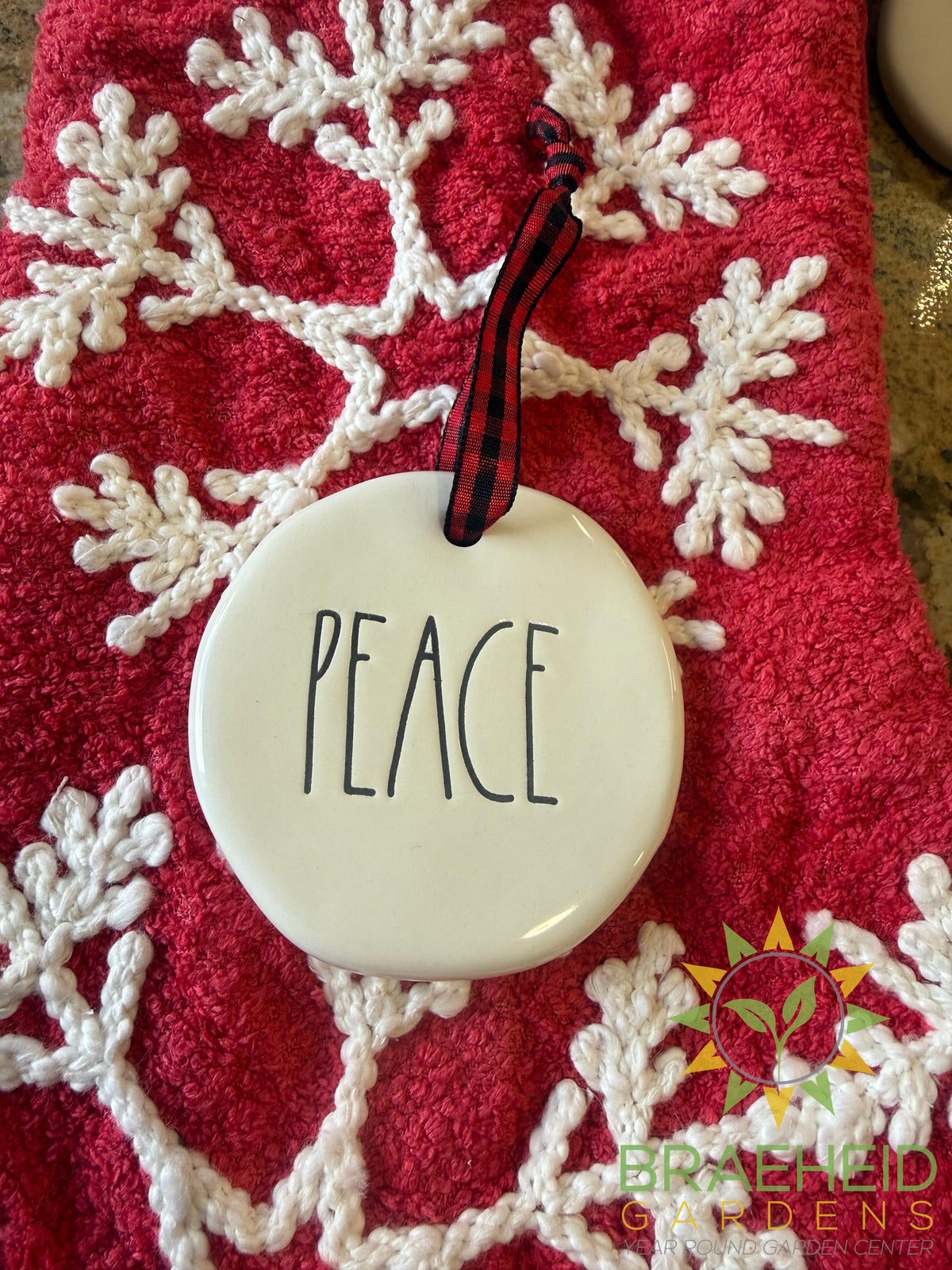Rae Dunn Christmas Ornament - PEACE