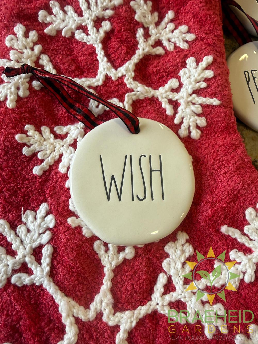 Rae Dunn Christmas Ornament - WISH