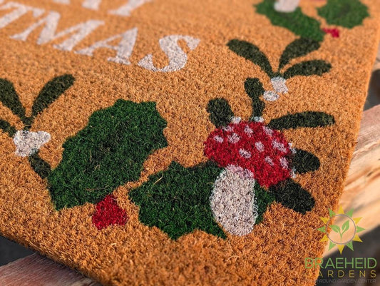 Merry Christmas Mushroom Doormat