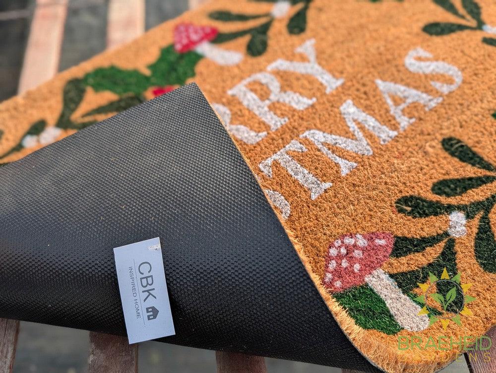 Merry Christmas Mushroom Doormat