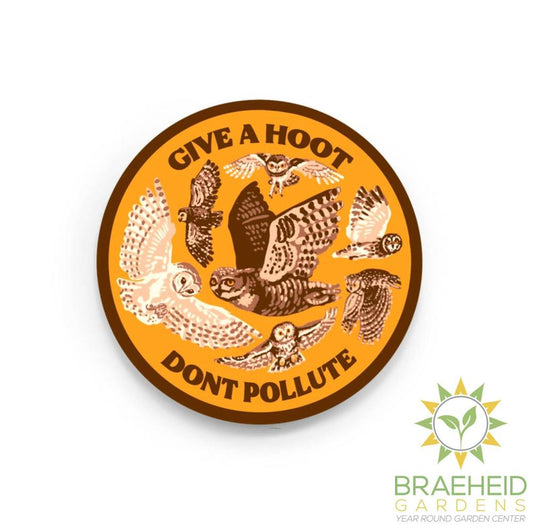 Give a Hoot Don't Pollute Sticker