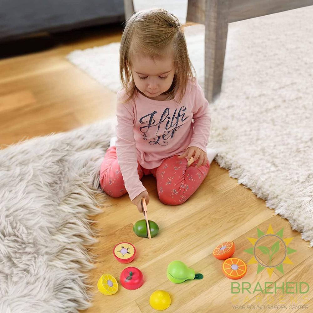 11 Pcs Wooden Pretend-Play Fruit Cutting Set for Kid Toys