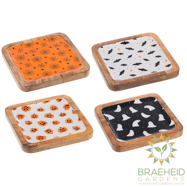 Square Halloween Pattern Tidbit Tray