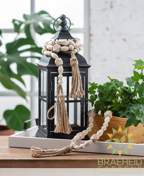 Wood Beaded Garland with Tassel