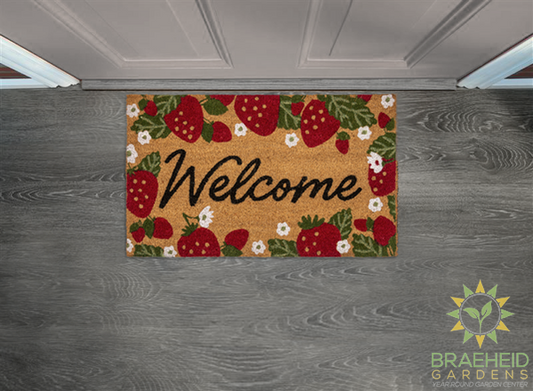 Welcome Strawberry Door mat - NO SHIP -