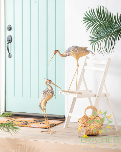 Distressed Crane with Head Up Decor - NO SHIP -