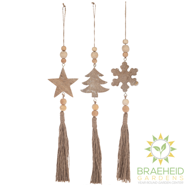 Holiday Icon Ornament with Beaded Tassel