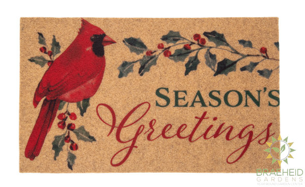 Seasons Greetings Cardinal Doormat