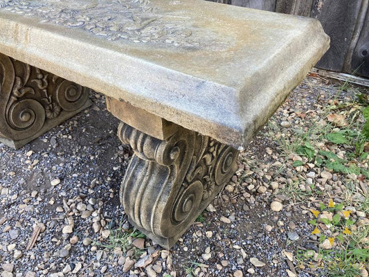 Rabbit Bench Scroll Legs Garden Ornament - NO SHIP -