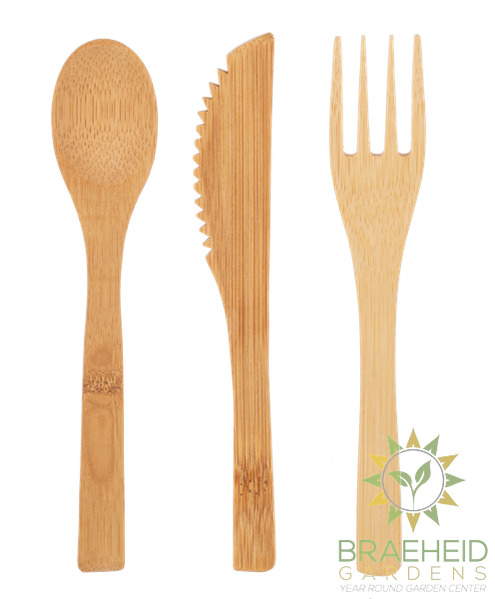 Reusable Bamboo Cutlery Set in Pouch