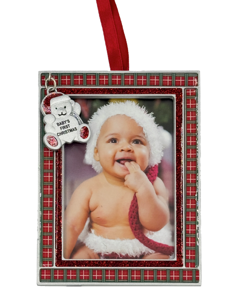 Frame Ornament - Bear - Baby's First Christmas