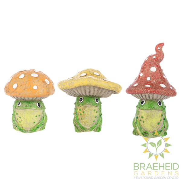 Frog w/Mushroom Hat Figurine