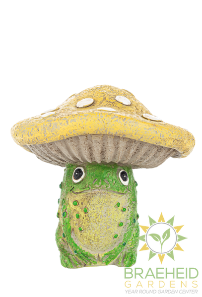 Frog w/Mushroom Hat Figurine