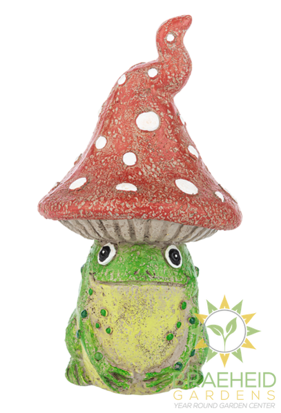 Frog w/Mushroom Hat Figurine