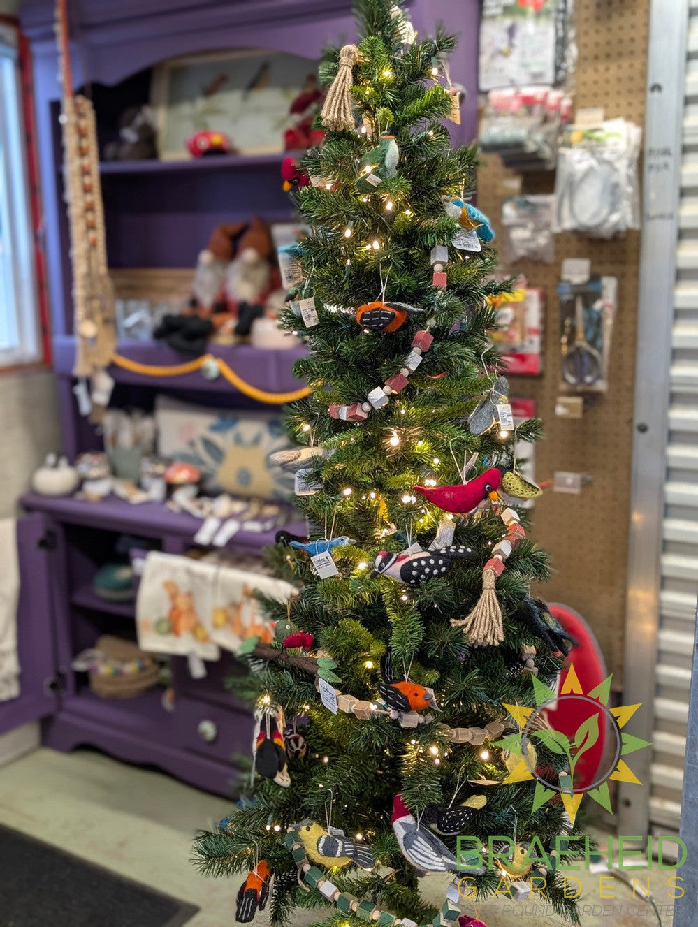 Vinyl Pre-Lit Mixed Mountain Pencil Tree