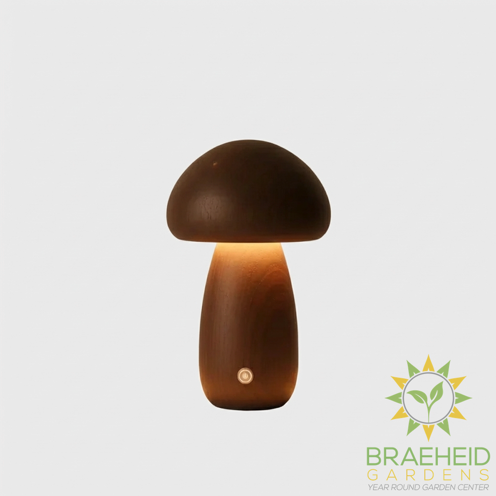 Wooden Mushroom Table Lamps