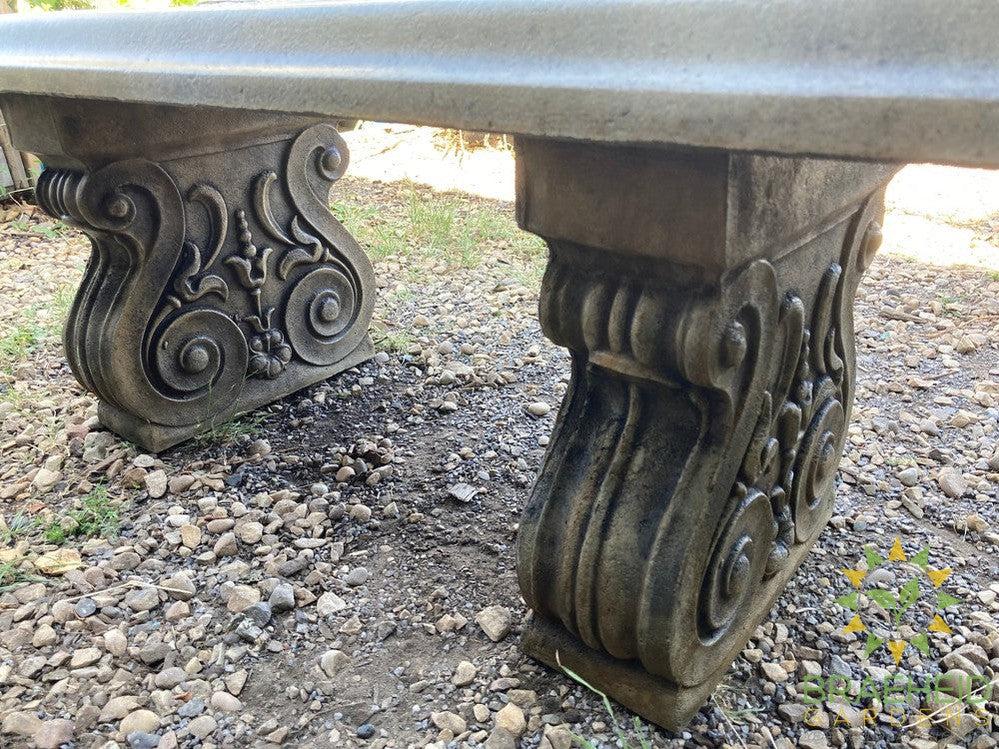 Rabbit Bench Scroll Legs Garden Ornament - NO SHIP -