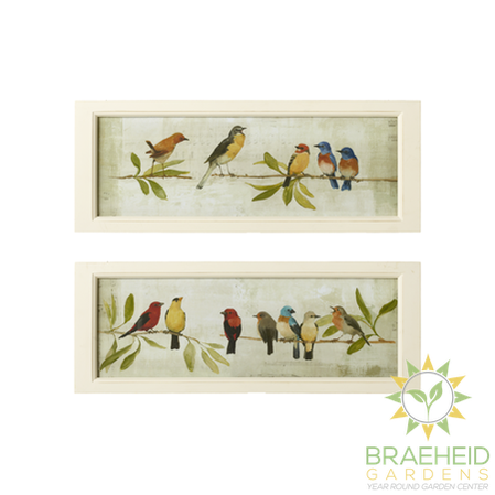 Framed Bird on Branch Wall Decor