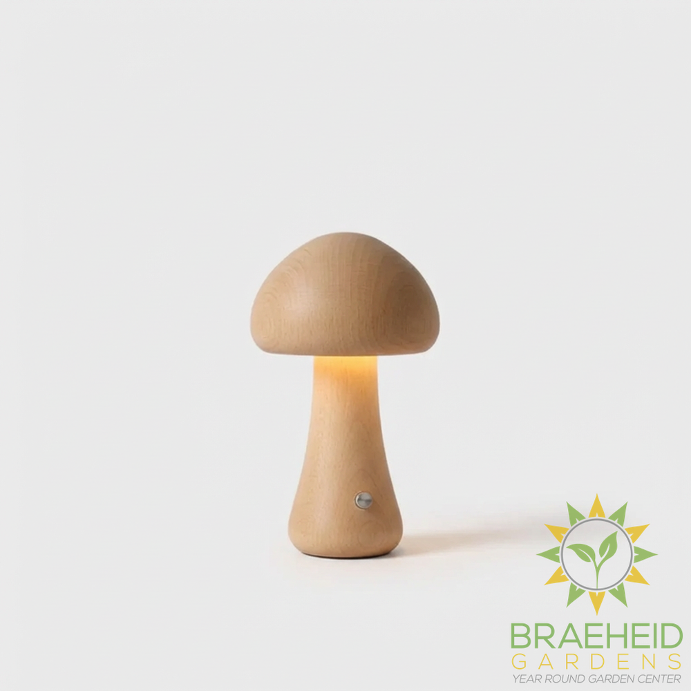 Wooden Mushroom Table Lamps