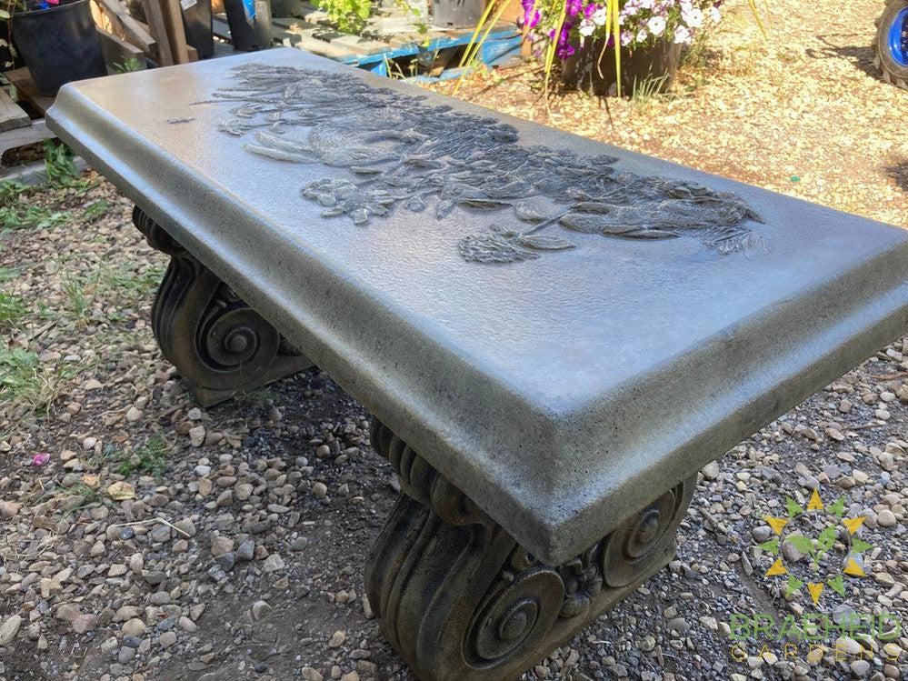 Rabbit Bench Scroll Legs Garden Ornament - NO SHIP -
