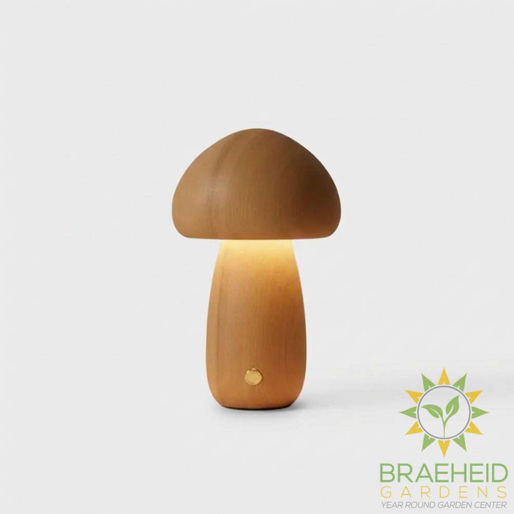 Wooden Mushroom Table Lamps