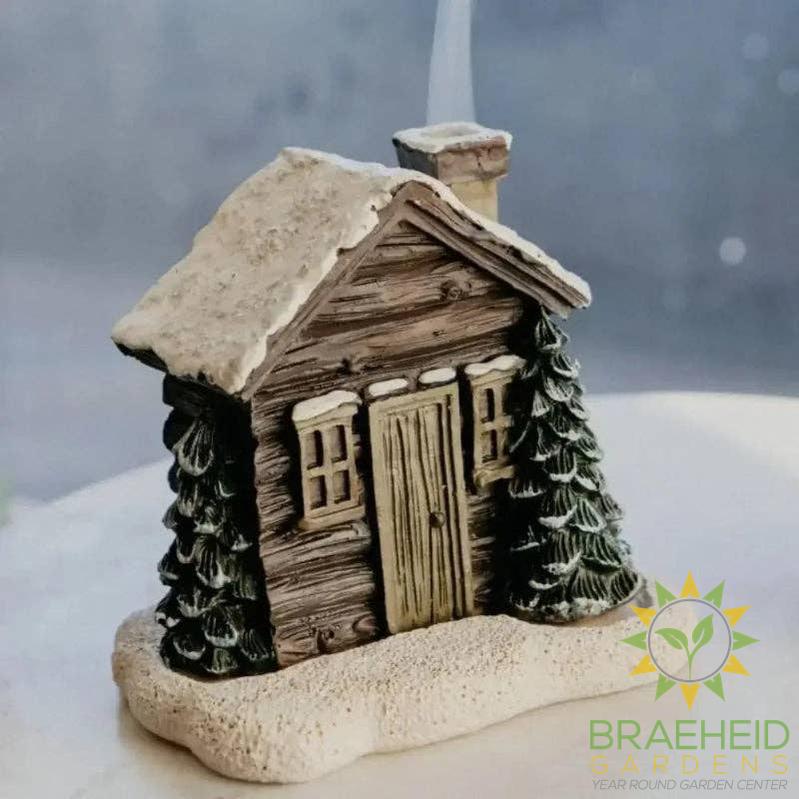 Cone Incense Burning Log Cabin