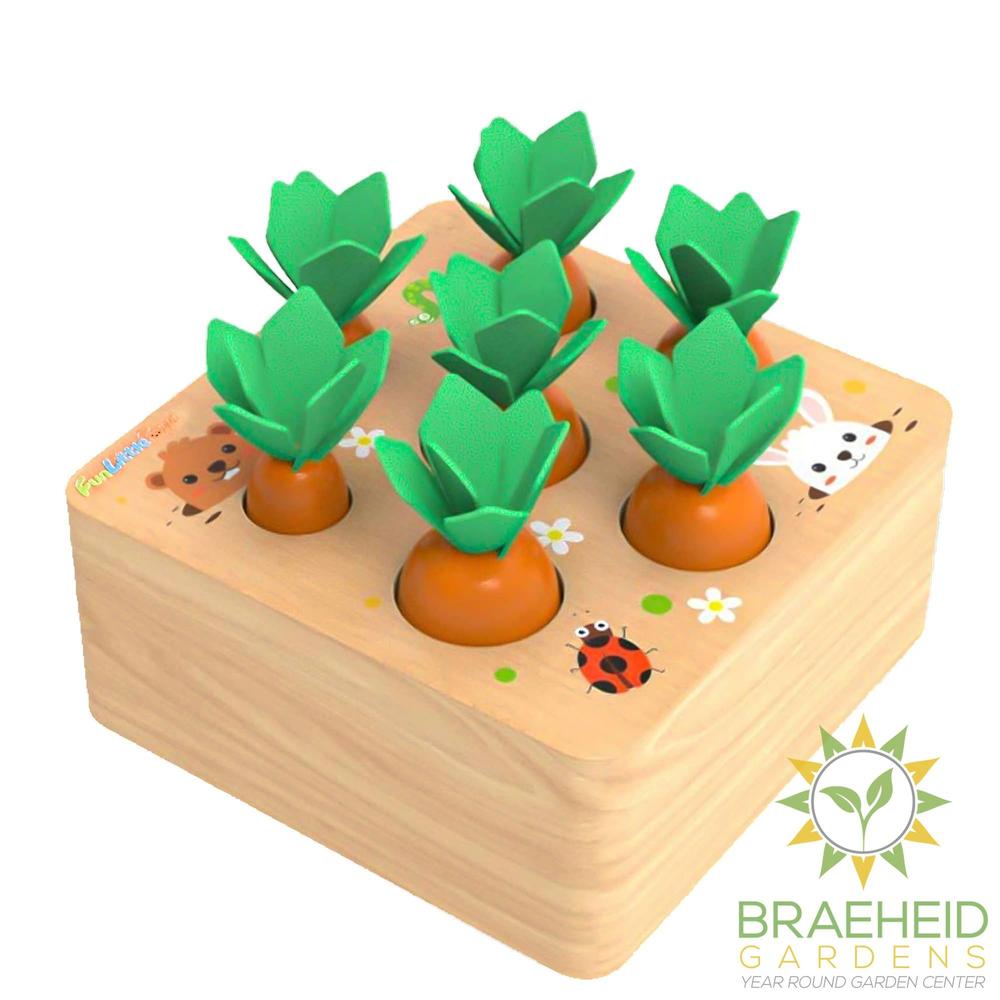 Educational Wooden Toys Carrots Harvest Shape Size Sorting