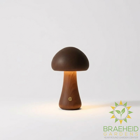 Wooden Mushroom Table Lamps
