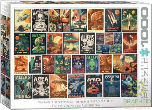 Vintage Alien Posters Puzzle