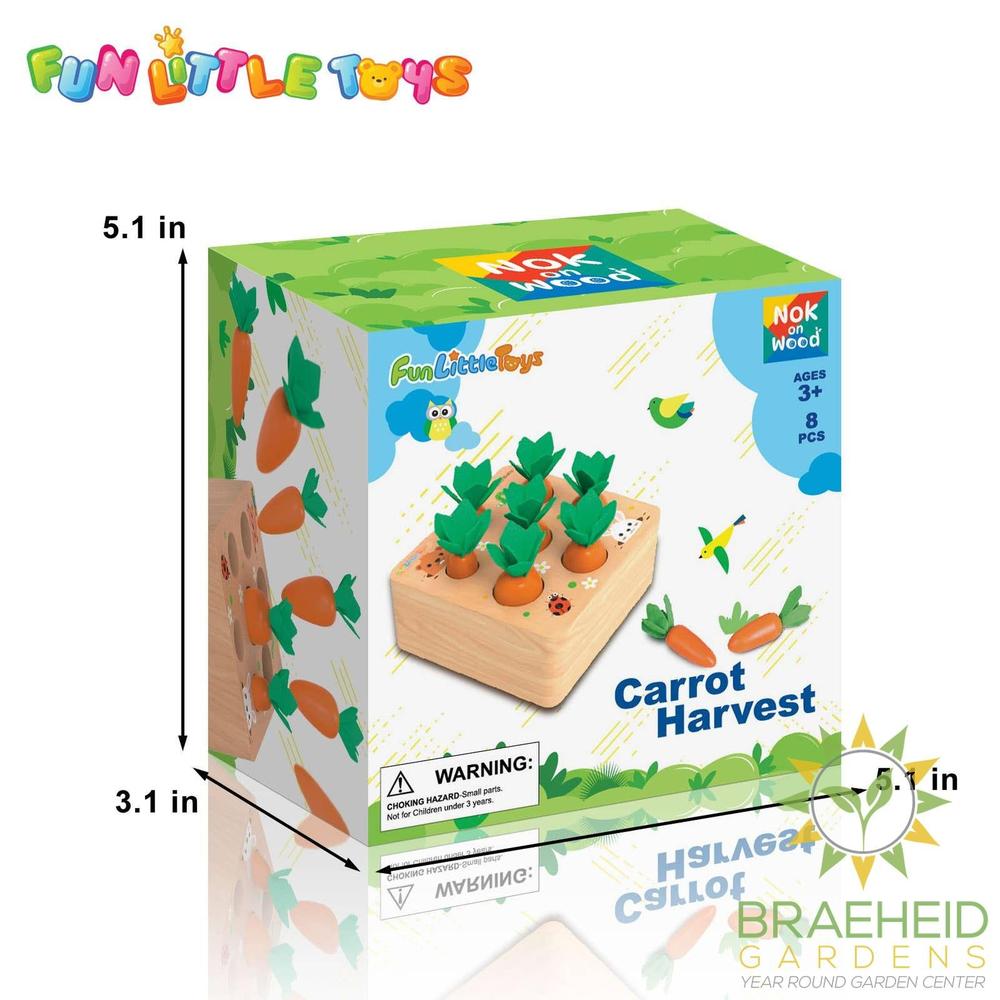 Educational Wooden Toys Carrots Harvest Shape Size Sorting