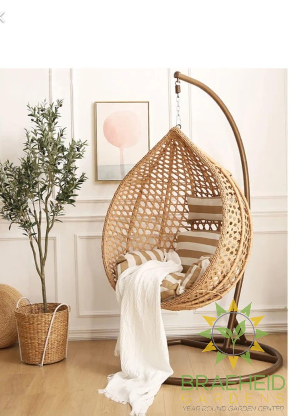 ARDYNAMIC AMARA EGG SWING CHAIR LIGHT BROWN