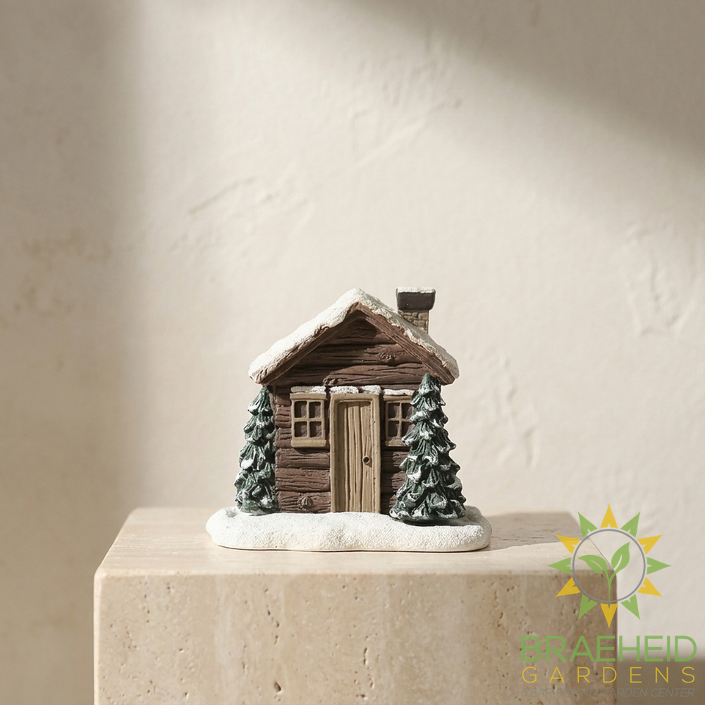 Cone Incense Burning Log Cabin
