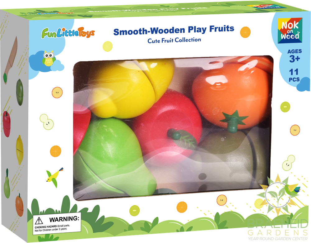 11 Pcs Wooden Pretend-Play Fruit Cutting Set for Kid Toys