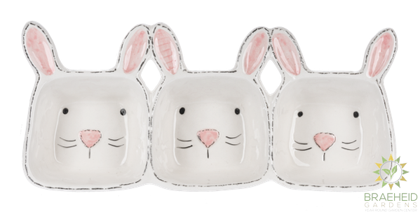 Rabbit Triple Serving Dish
