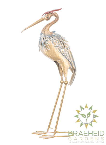 Distressed Crane with Head Up Decor - NO SHIP -