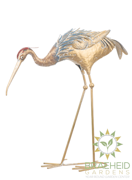 Distressed Crane with Head Down Decor - NO SHIP -